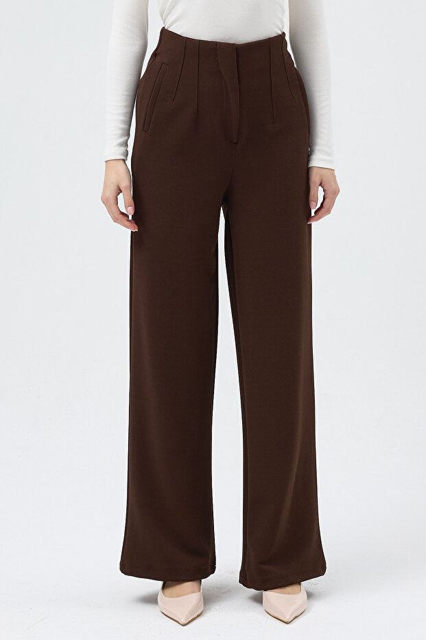 5012 Zippered Pants Brown - 2
