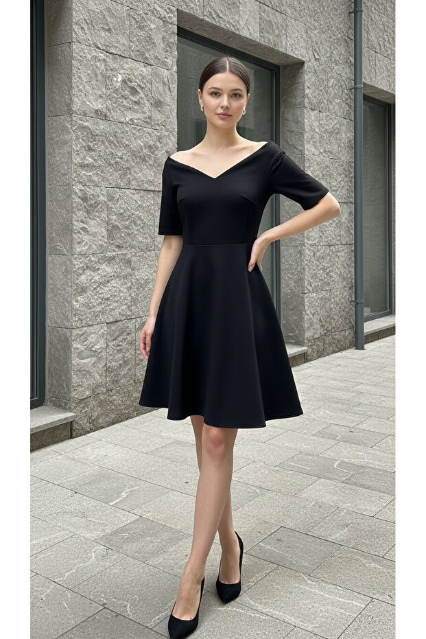 A-Line Mini Elbise - 3