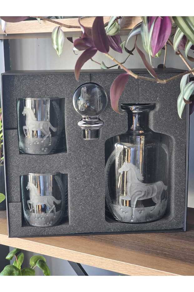 sanat - atlı 3 parça viski seti - 2