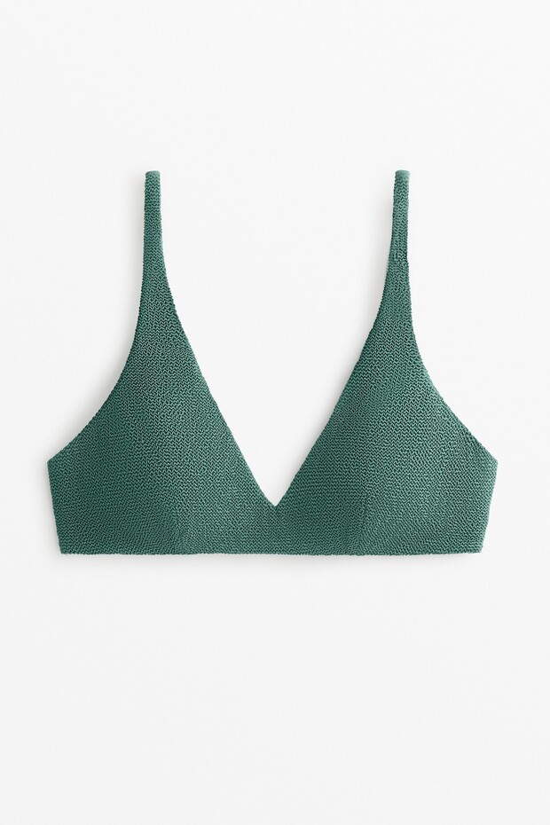 Halter crinkle bikini üstü - 3
