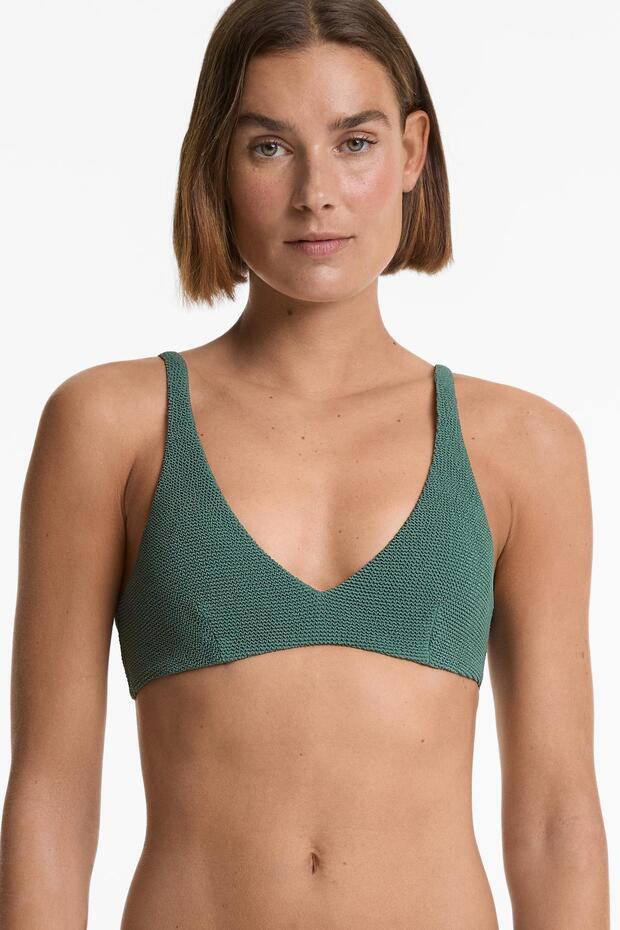 Halter crinkle bikini üstü - 1