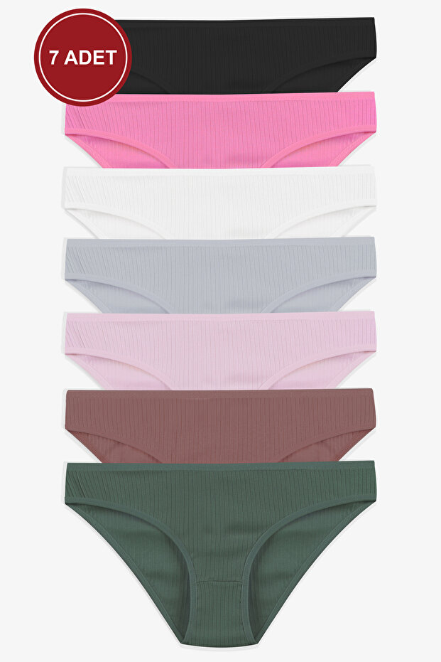 Women's 7-Pack Corded Cotton Ribbed Panties