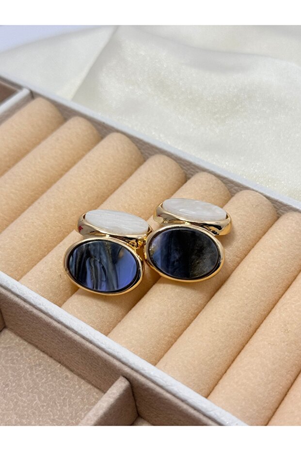 Sedefli Oval Küpe - 2