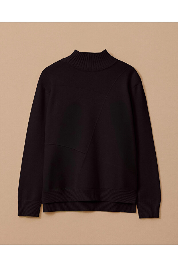 Uzun Kollu Örme Triko Kazak - 5