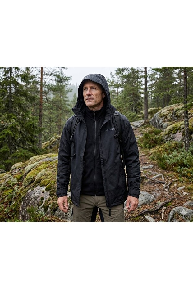 Terrex Mt Flc 3in1 Jkt Men's Outdoor Jacket Jv8686 Black