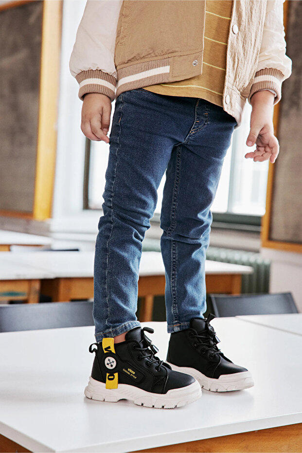 Marcus Unisex Çocuk Siyah Bot - 1