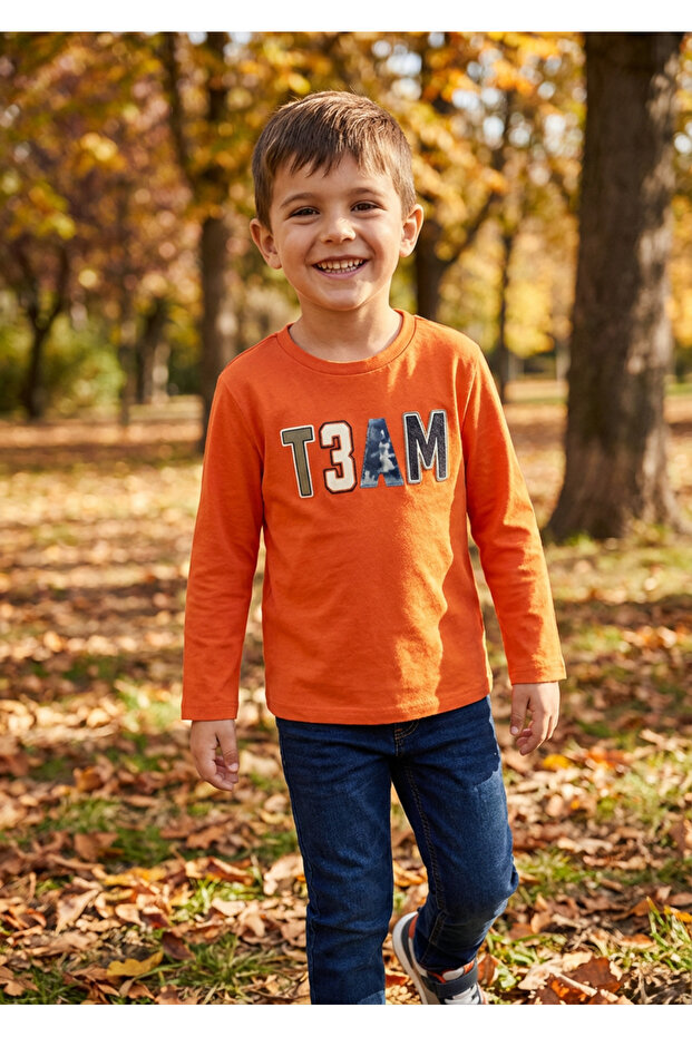 Boy's Printed Long Sleeve T-Shirt 4077