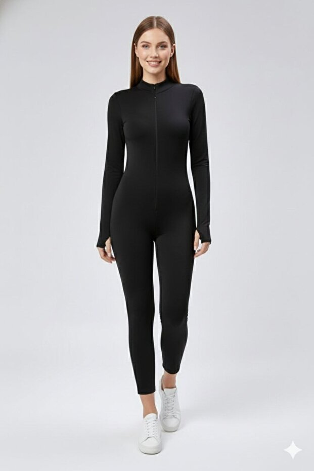 Siyah Vücuda Oturan Tulumu - 1