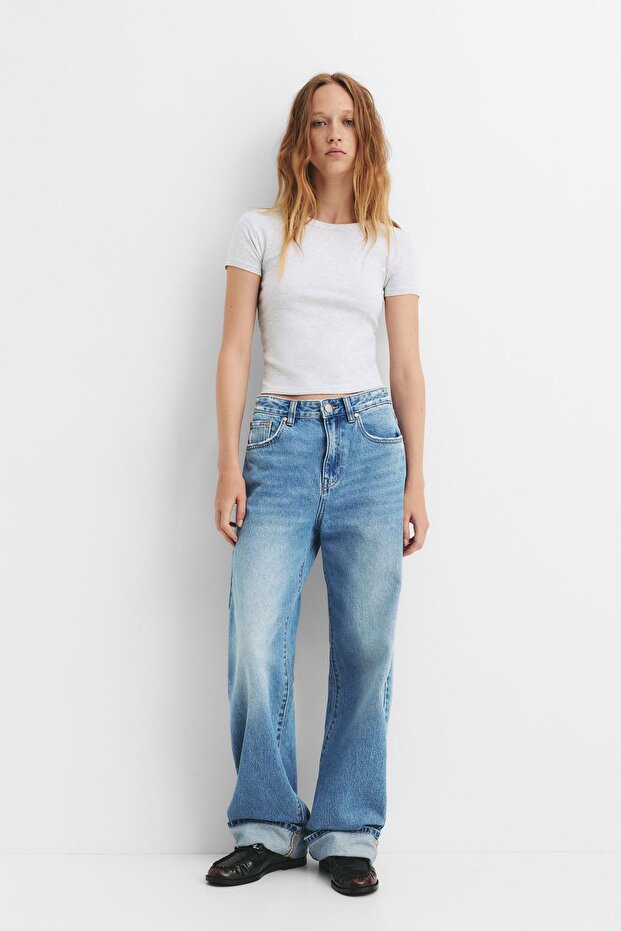 Basic vücuda oturan t-shirt - 2