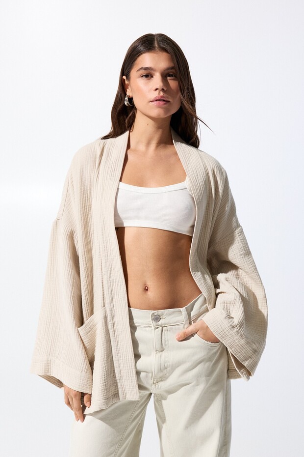 Dökümlü kimono ceket - 2