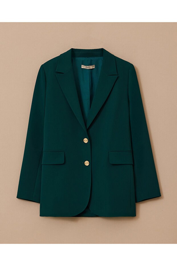 Çift Düğmeli Cep Detaylı Ceket - 6