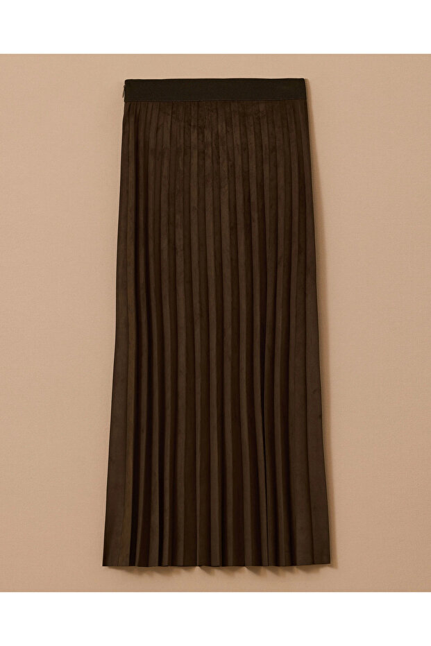 Pliseli Süet Etek - 6