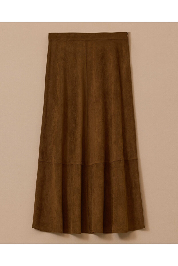 Süet Maksi Etek - 4