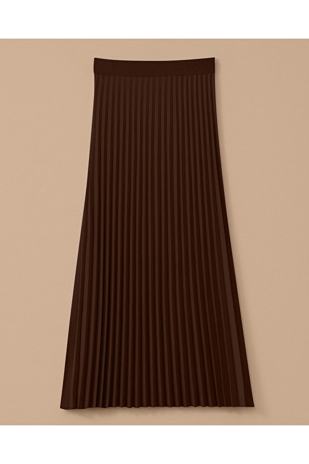 piliseli etek kahverengi - 5