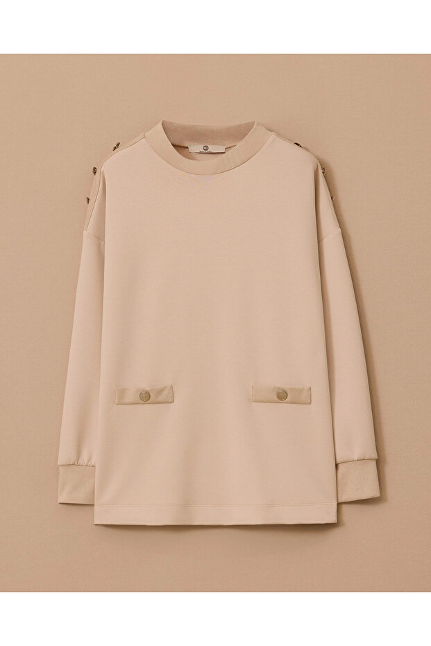 سترة بياقة واقفة وأزرار مفصلة - 5