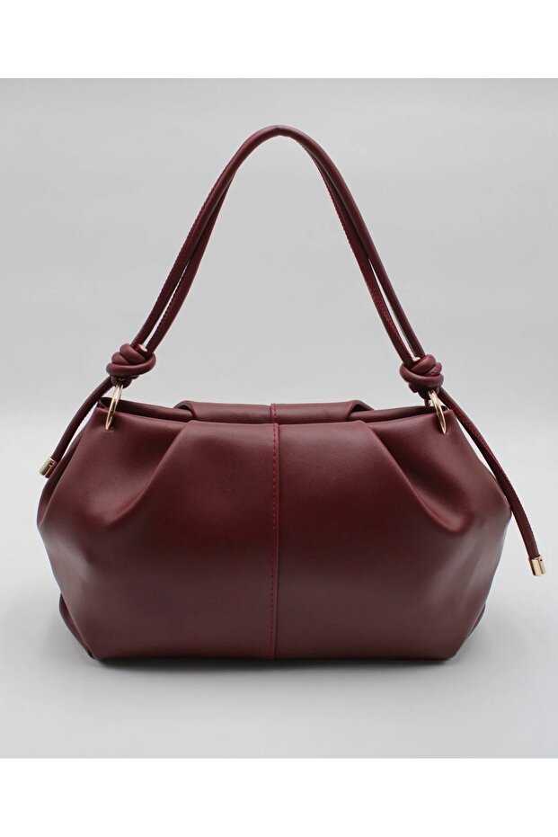 Knot-Detail Faux Leather Hand and Shoulder Bag