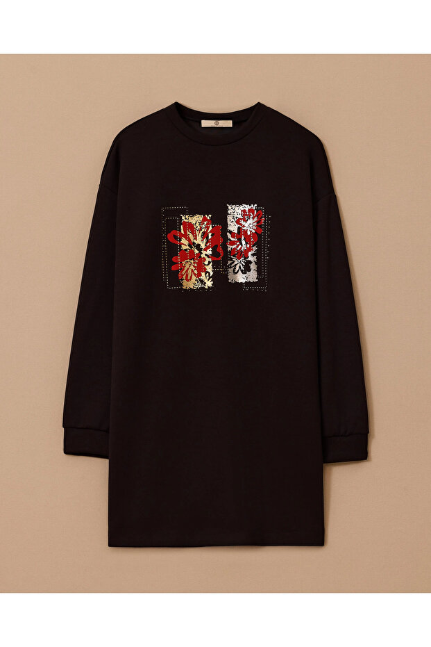Çiçek Baskılı Sweatshirt - 6