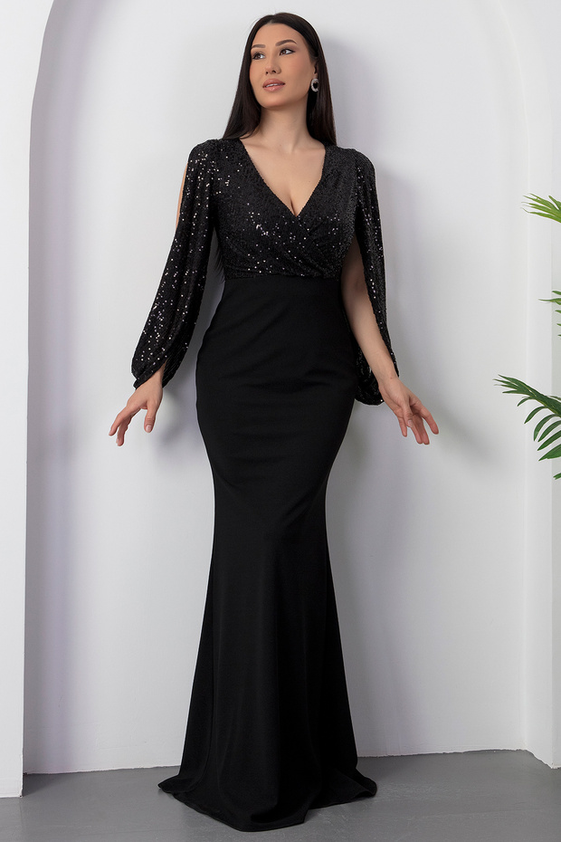 Üst Pulpayet Alt Dalgıç Uzun Abiye Elbise 13086 - 7