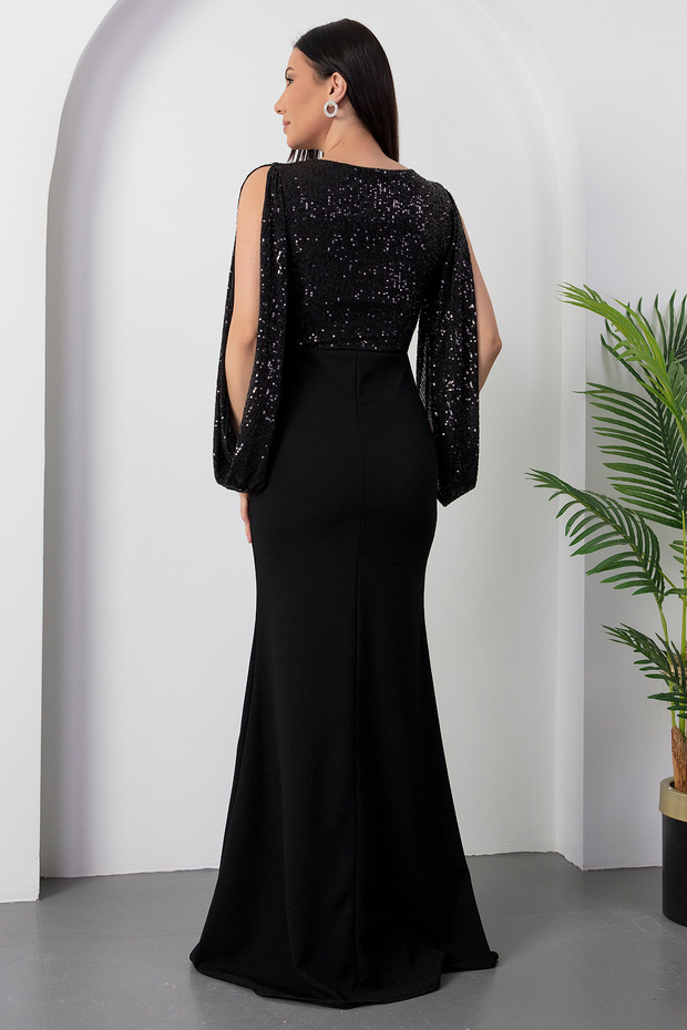 Üst Pulpayet Alt Dalgıç Uzun Abiye Elbise 13086 - 8