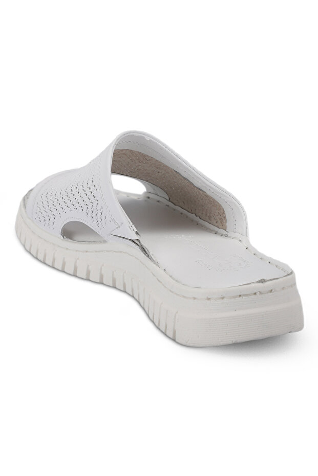SOFIA-G Kadın Deri Terlik Beyaz - 3
