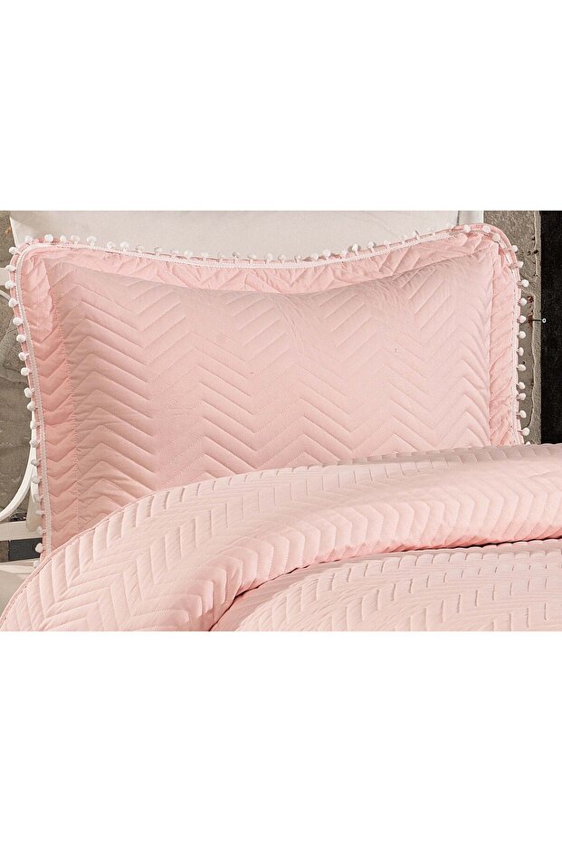 Linear Tek Kişilik Yatak Örtüsü Pudra - 3