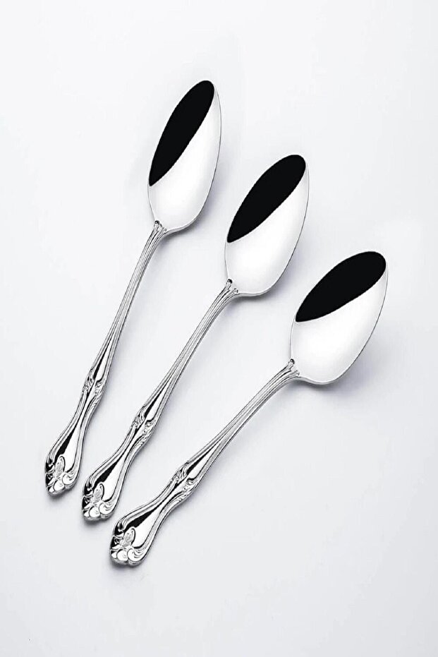Lalezar Plain 12 Pieces Dessert Spoon Set