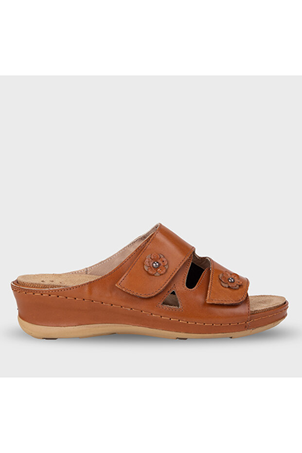 URSULA-G Kadın Deri Hallux Terlik Taba - 1