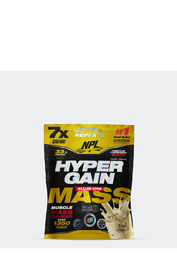 Hyper Gain Mass 1kg - Vanilla Milkshake - 33g Protein