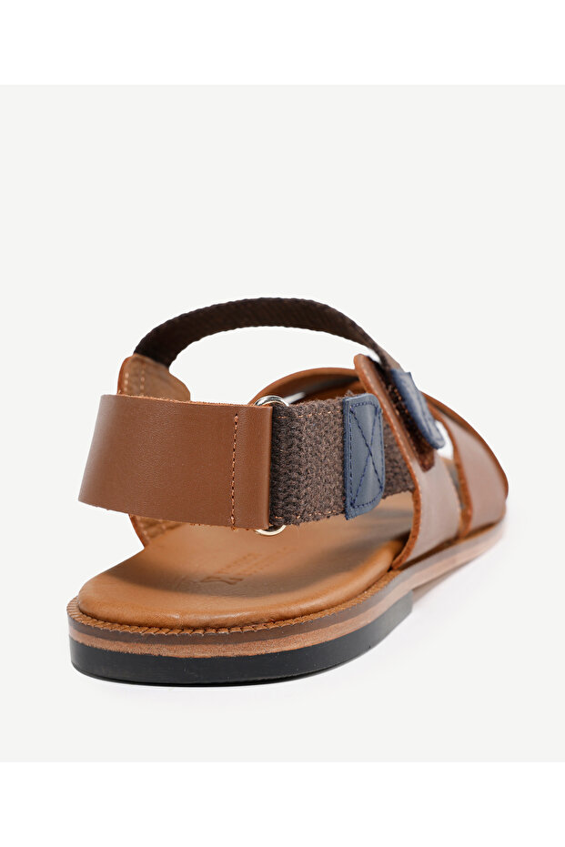 Çapraz Deri Sandalet - 3