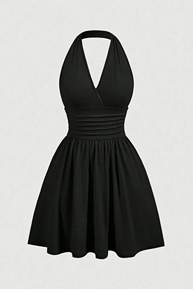 Boyundan Askılı Mini Elbise E7096 - 1