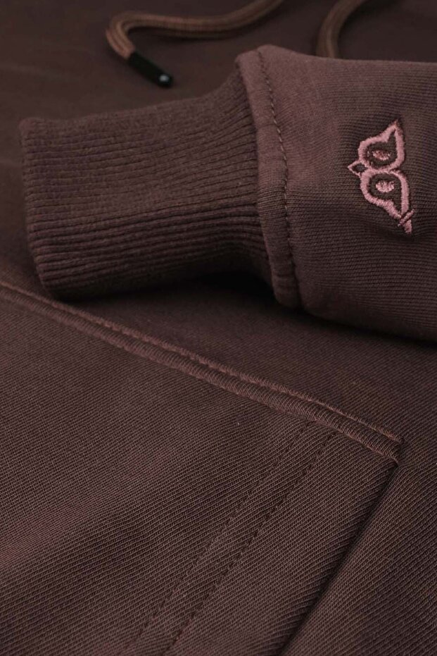 سترة أساسية بغطاء للرأس مصنوعة من قماش ثلاثي الخيوط بدون تطريز - 3