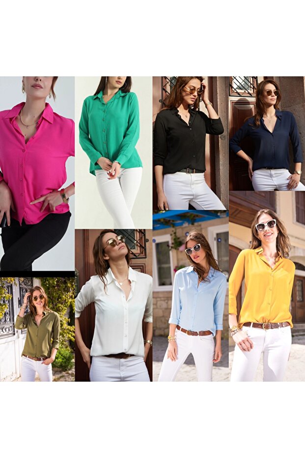 Dokuma Viskon Kumaş Basic Gömlek - 2