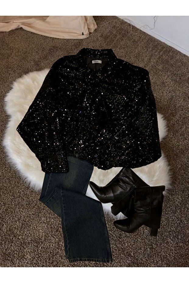 PULLU PAYETLİ CEKET - 1