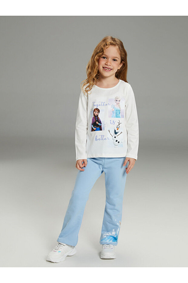 Blue Printed Girls' Leggings Pants