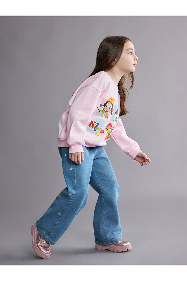 Plus New Season Embroidered Girls' Jeans
