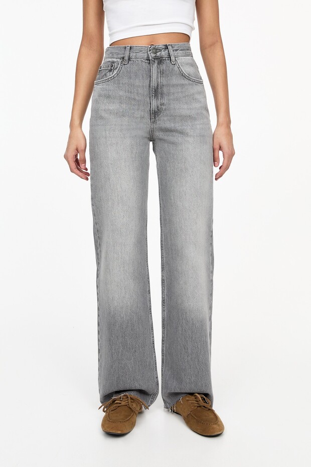 Yüksek bel straight fit jean - 6