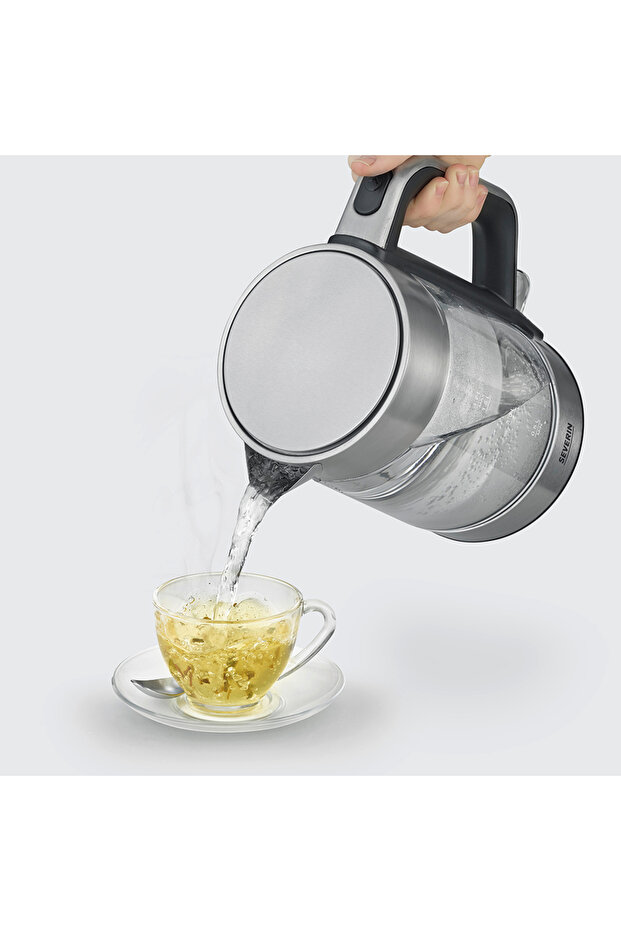 WK-3420 Cam Hazneli Su Isıtıcısı Kettle 1.7 L Gri - 4
