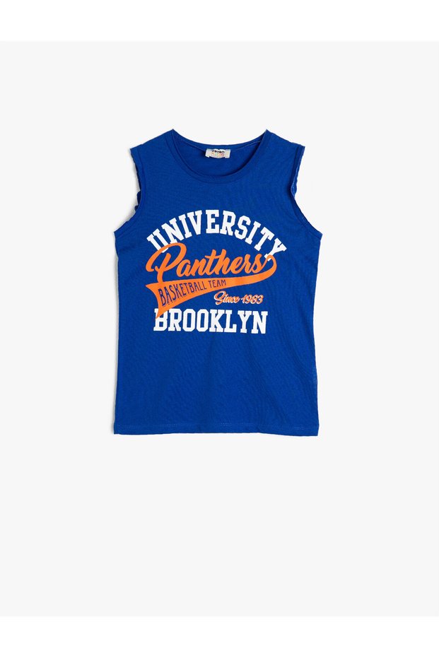 Crew Neck Letter Printed Undershirt