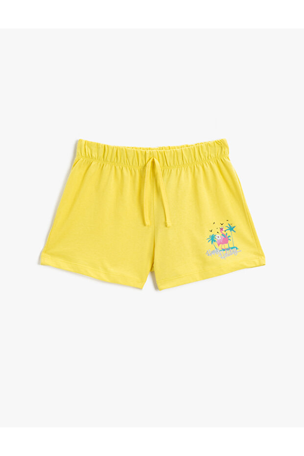 Waist Tied Shorts Printed Cotton