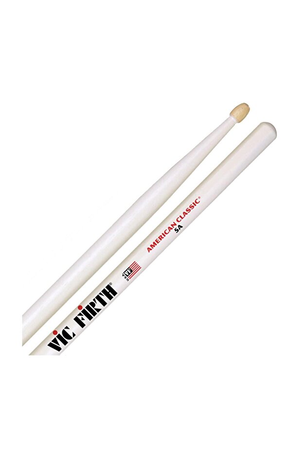 Vicfirth V5Aw White 5A Drum Stick American Classic 5A Drumstick White Finish