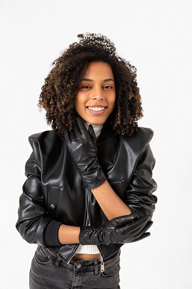 16010 Siyah Deri Eldiven - 4