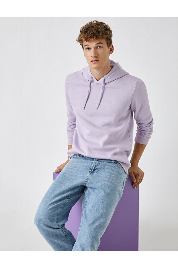 Basic Sweatshirt Kapüşonlu - 1