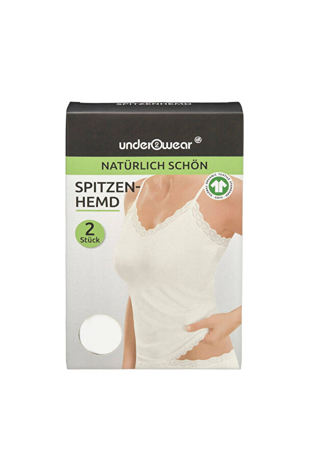 Women's Lace Tank Top 2-Piece White Size M