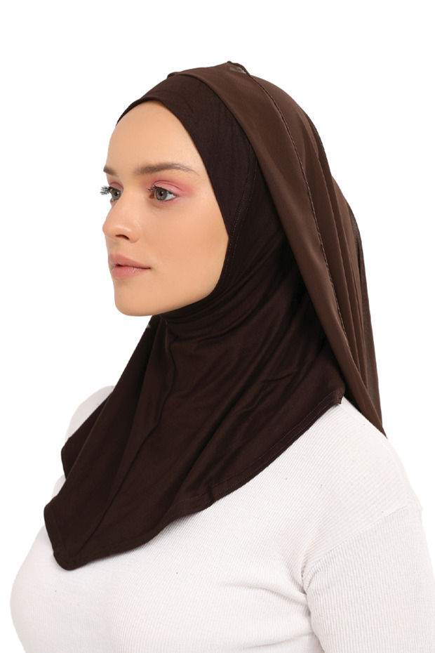 Ready Luxury Practical Hijab Chiffon Shawl Brown