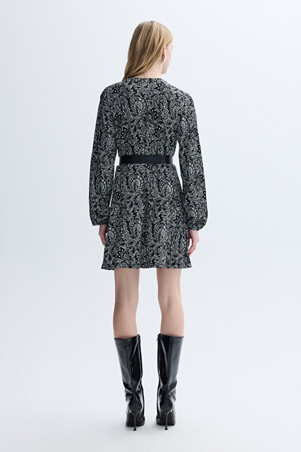 A FORM BASKILI MİNİ ELBİSE - 2