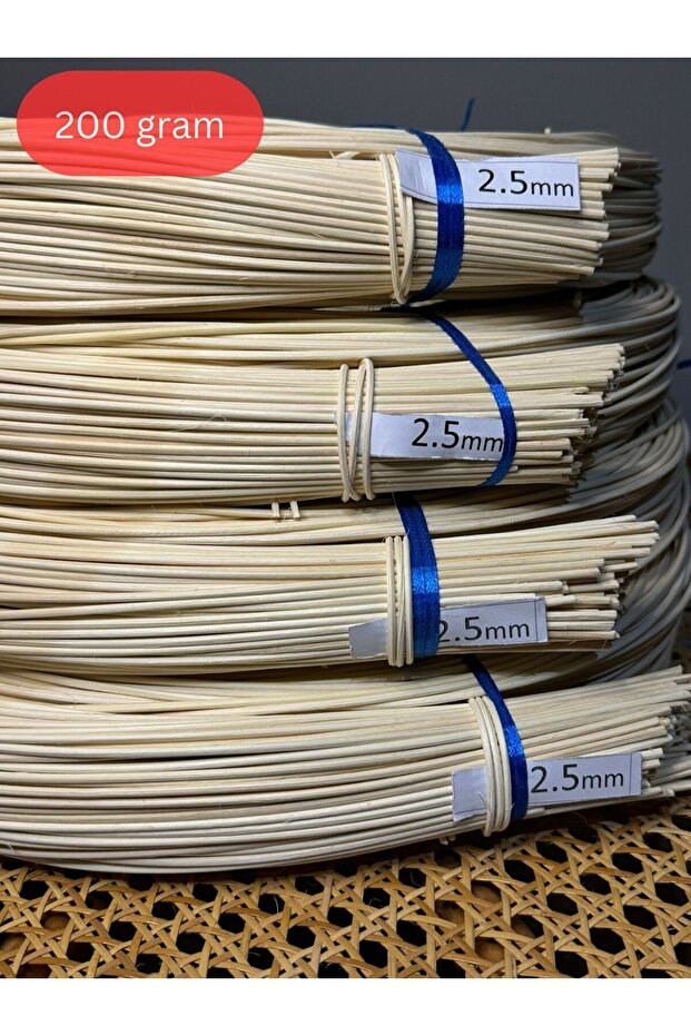 Rattan Core Natural Bamboo Stick 2.5 mm 2X100 Gr Decorative Weaving Rattan Rope