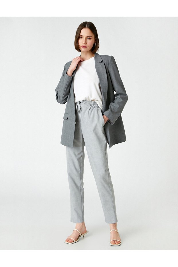 Tie Waist High Waist Trousers