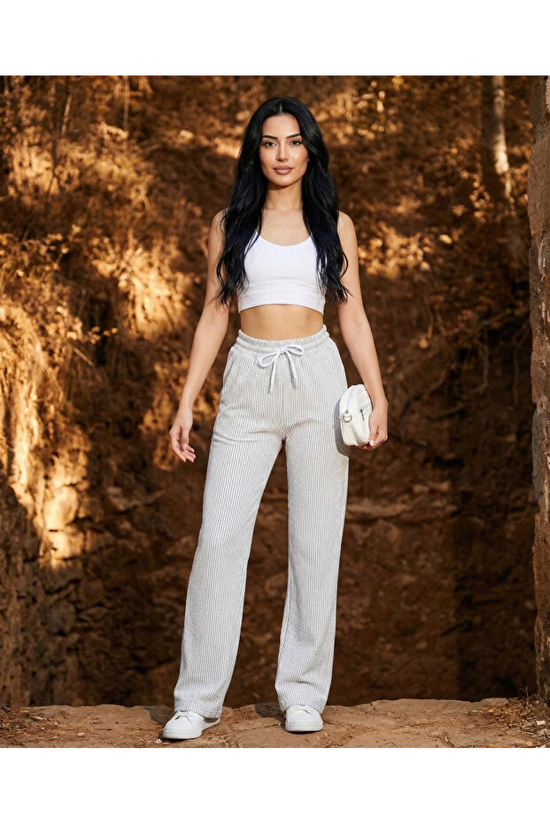 Women S Waterway Striped Elasticated Wide Leg Pants Sweatpants – Summer Relaxed Style and Casual Chic