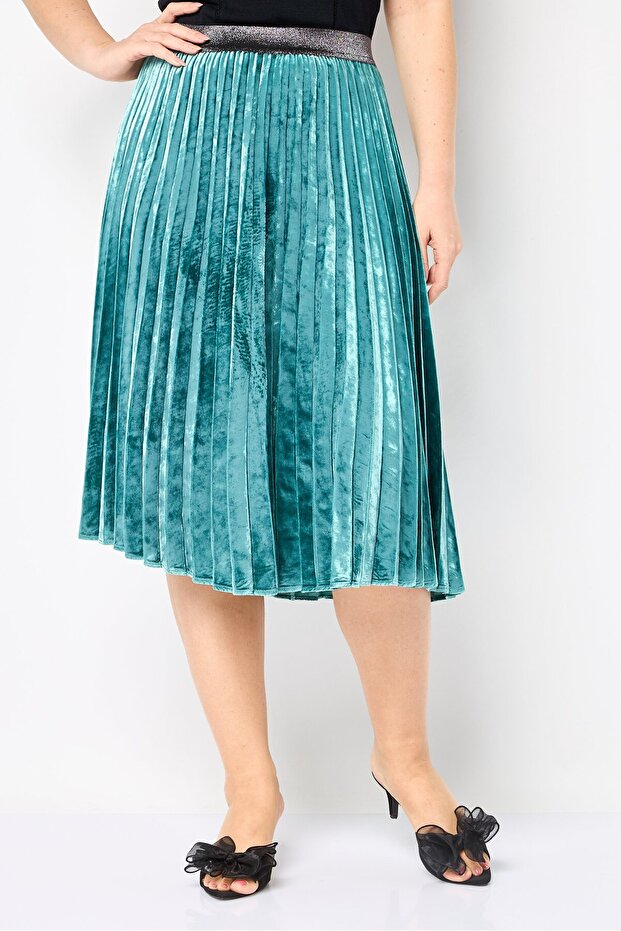 Women Plain Midi Skirt, Blue