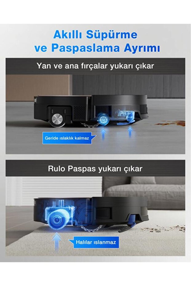 DEEBOT X11 OmniCyclone Robot Süpürge ve Paspas, 19.500 Pa Emiş Gücü - 8